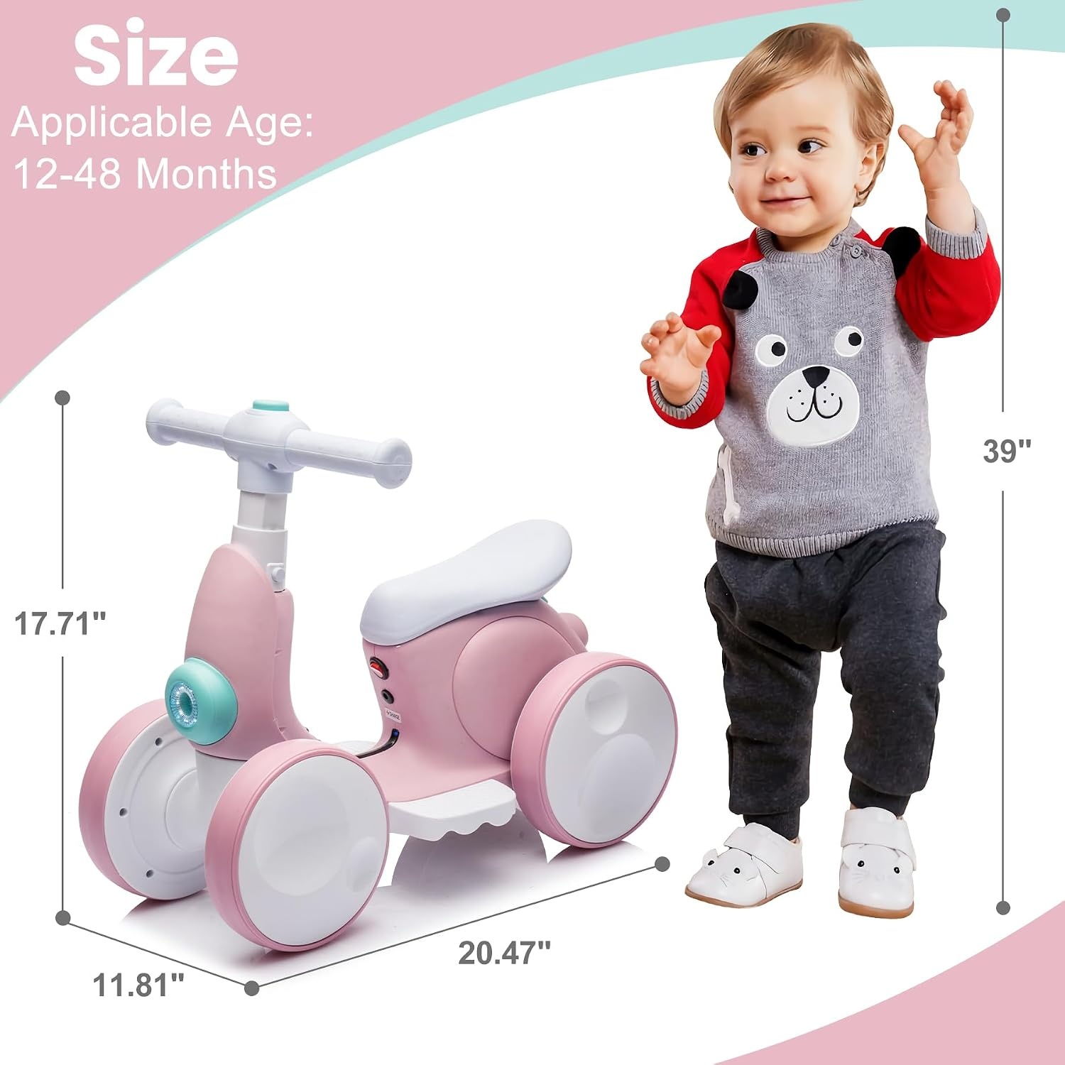 Elektrische Loopfiets 4-in-1 met Muziek & Licht (1-4 Jaar) - 54% Korting!
