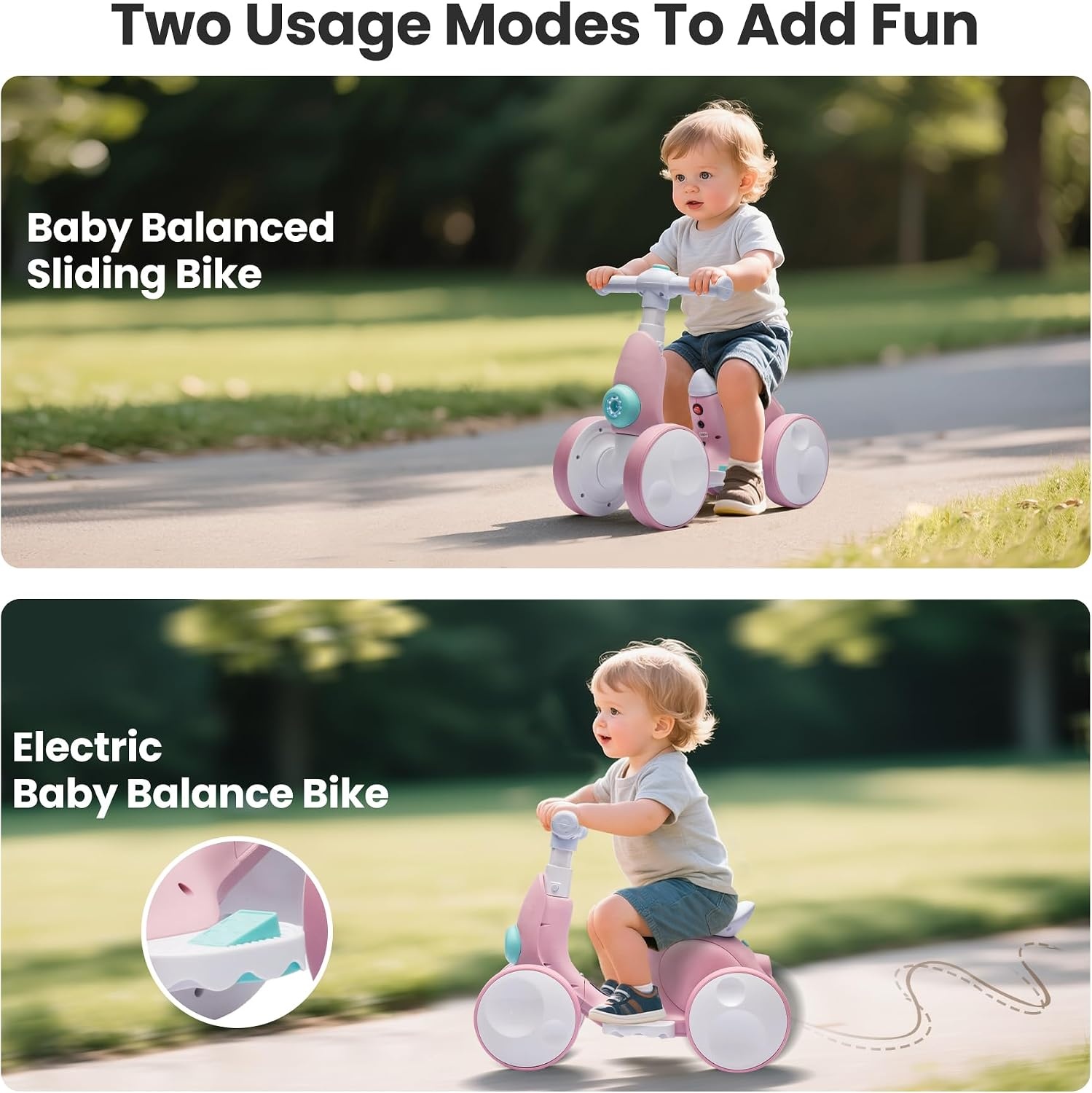 Elektrische Loopfiets 4-in-1 met Muziek & Licht (1-4 Jaar) - 54% Korting!