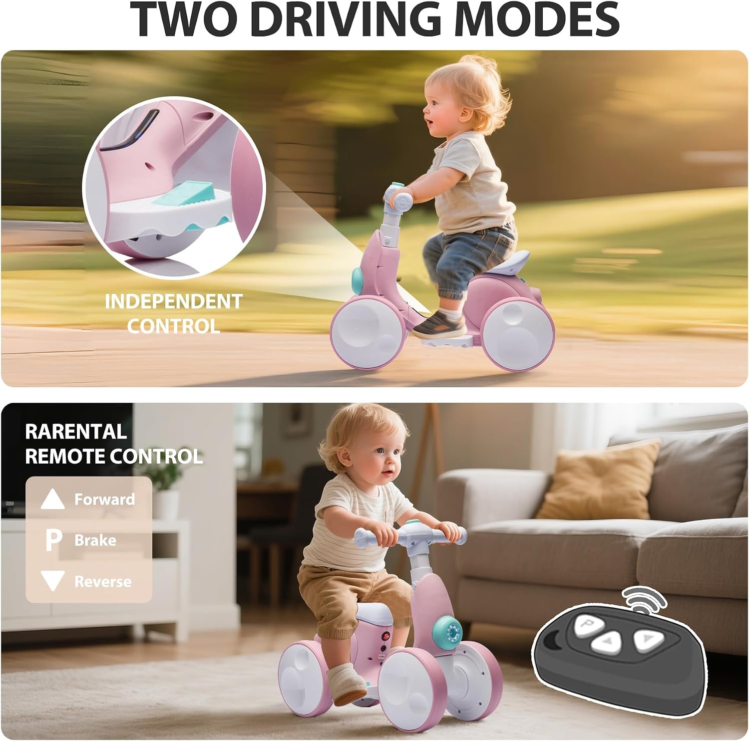 Elektrische Loopfiets 4-in-1 met Muziek & Licht (1-4 Jaar) - 54% Korting!