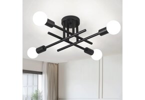 Industriële Sputnik Plafondlamp Zwart - 34% Korting