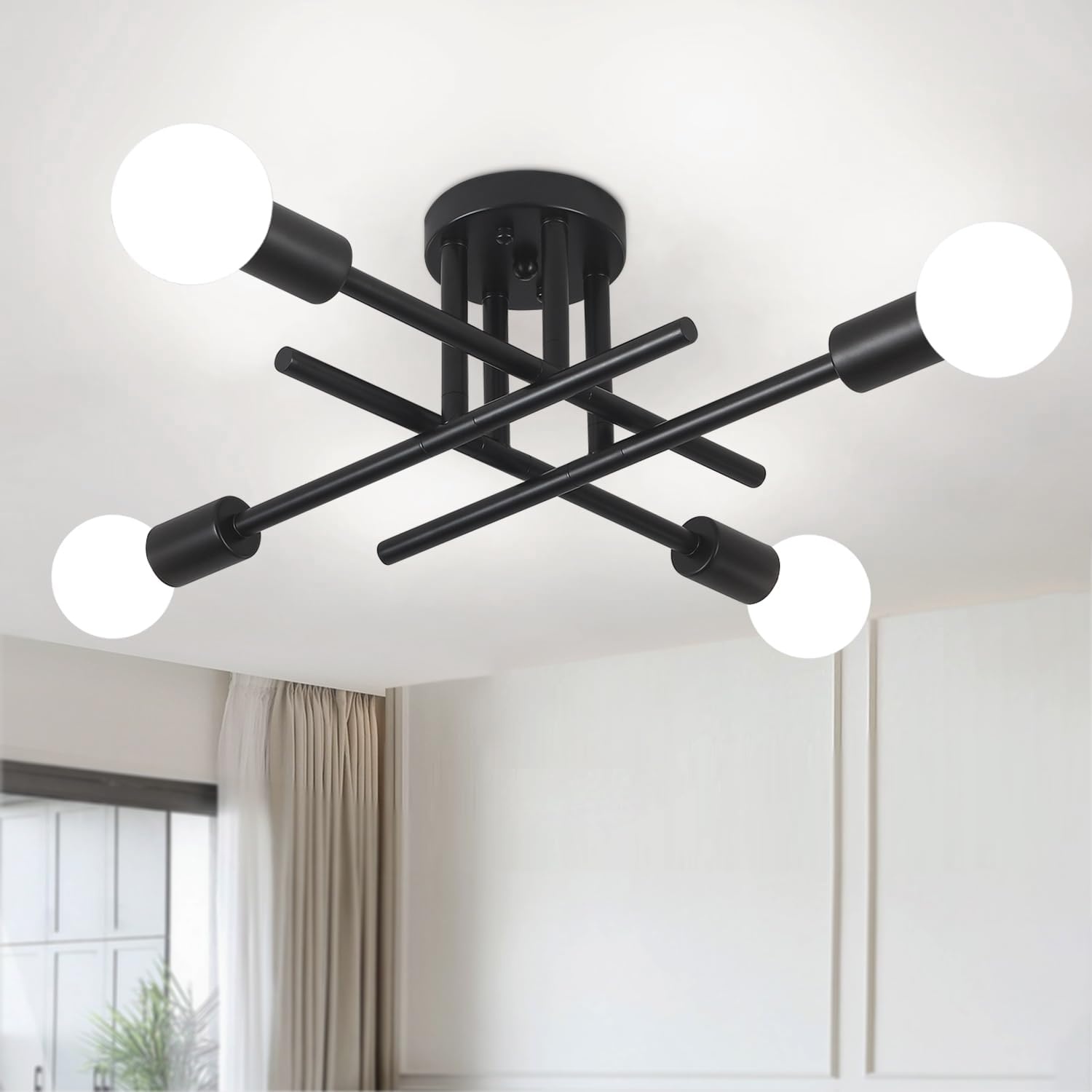 Industriële Sputnik Plafondlamp Zwart - 34% Korting