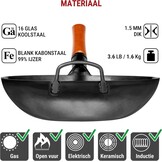 YOSUKATA Koolstofstalen Wokpan 30 cm Plat 54% Korting