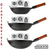 YOSUKATA Koolstofstalen Wokpan 30 cm Plat 54% Korting
