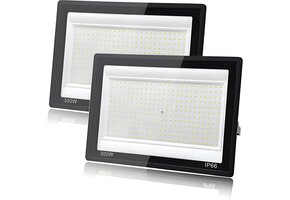 2x LED Buitenlamp Tkdaksy 300W Koel Wit 30000 LM IP66 Waterdicht