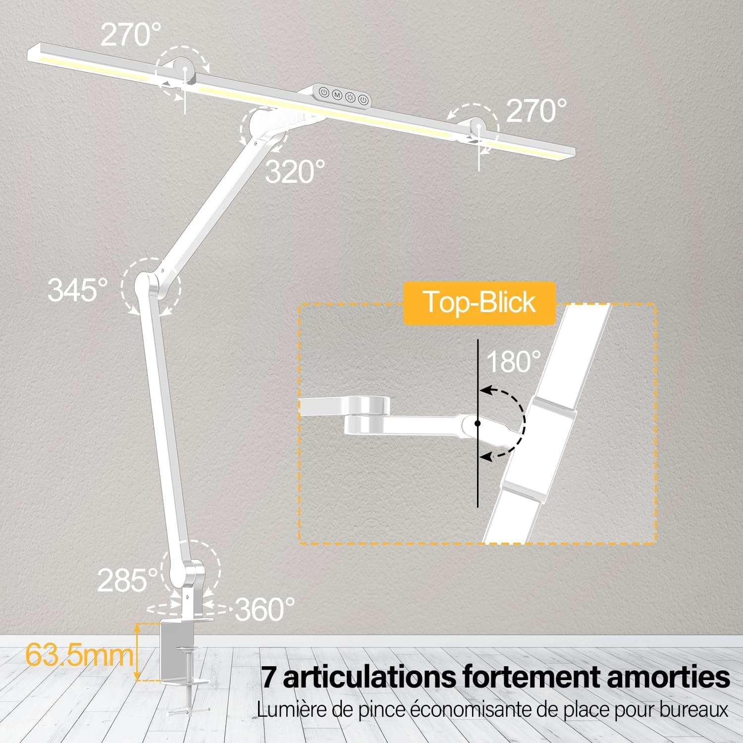 Dimbare LED Bureaulamp 24W - 1500 Lumen Wit (53% Korting)