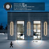 Klighten LED Wandlamp Zwart 100cm 30W Bewegingsmelder IP65 Warmwit