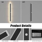 Klighten LED Wandlamp Zwart 100cm 30W Bewegingsmelder IP65 Warmwit