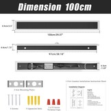 Klighten LED Wandlamp Zwart 100cm 30W Bewegingsmelder IP65 Warmwit