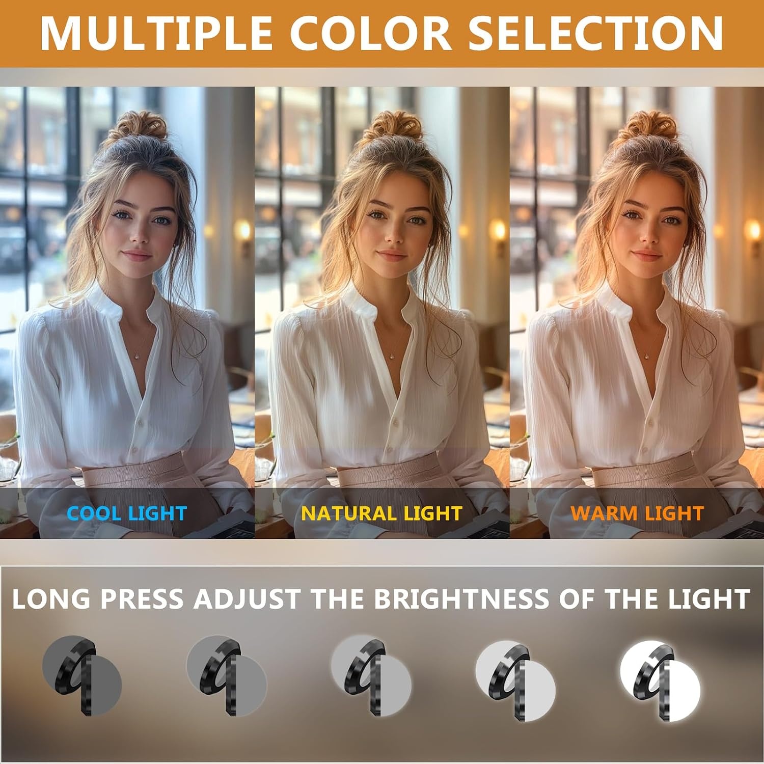 Hollywood Make-up Spiegel FENCHILIN Wit 58x46 cm met RGB LED Verlichting - 34% Korting