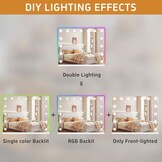 Hollywood Make-up Spiegel FENCHILIN Wit 58x46 cm met RGB LED Verlichting - 34% Korting