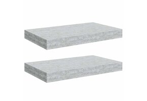 VidaXL Wandschappen 2 st. zwevend 40x23x3,8 cm MDF Betongrijs - 29% Korting!