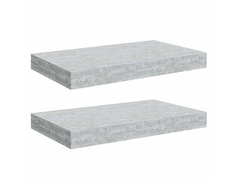 VidaXL Wandschappen 2 st. zwevend 40x23x3,8 cm MDF Betongrijs - 29% Korting!