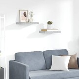 VidaXL Wandschappen 2 st. zwevend 40x23x3,8 cm MDF Betongrijs - 29% Korting!