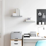 VidaXL Wandschappen 2 st. zwevend 40x23x3,8 cm MDF Betongrijs - 29% Korting!