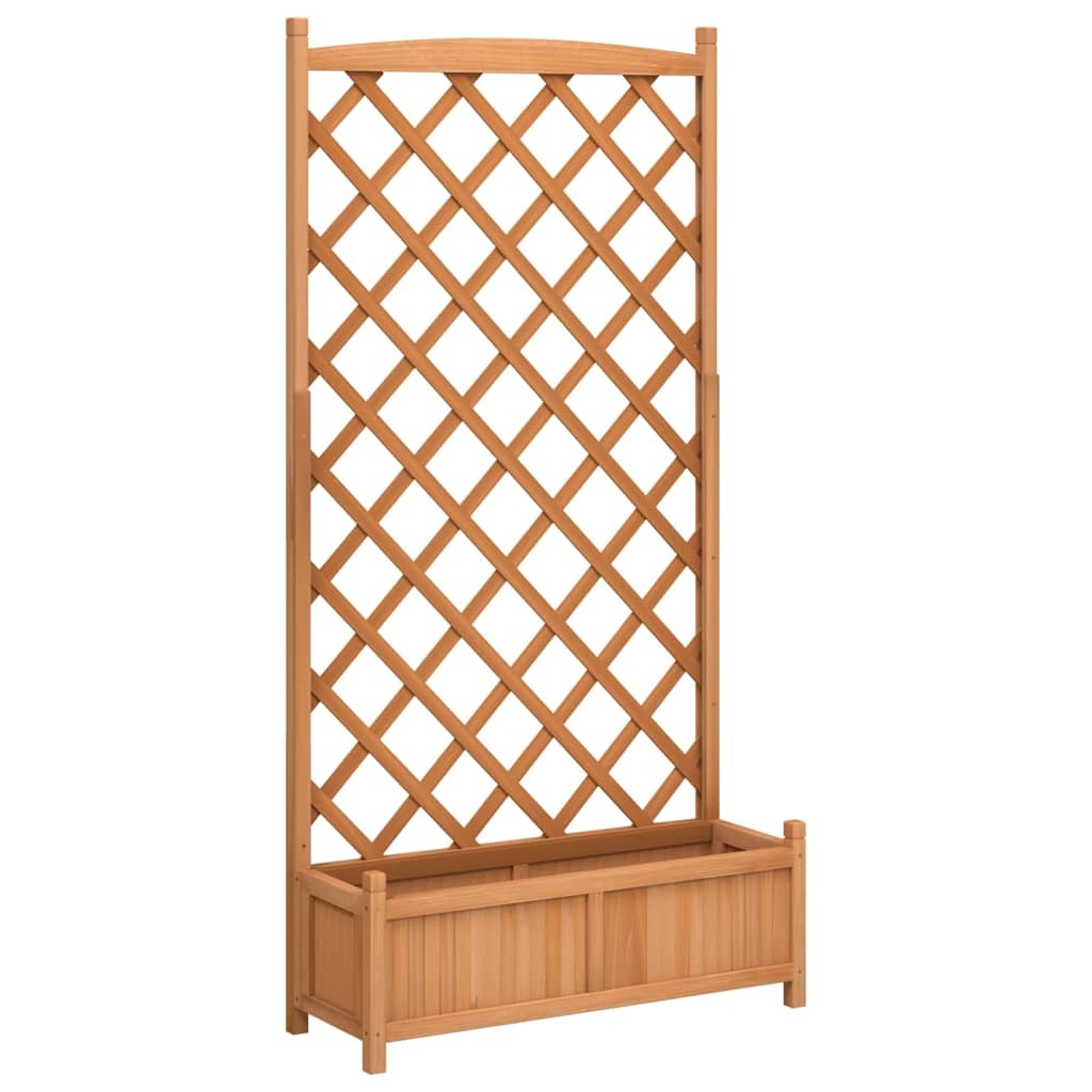 Plantenbak met latwerk - Massief Vurenhout - Bruin - 34% Korting