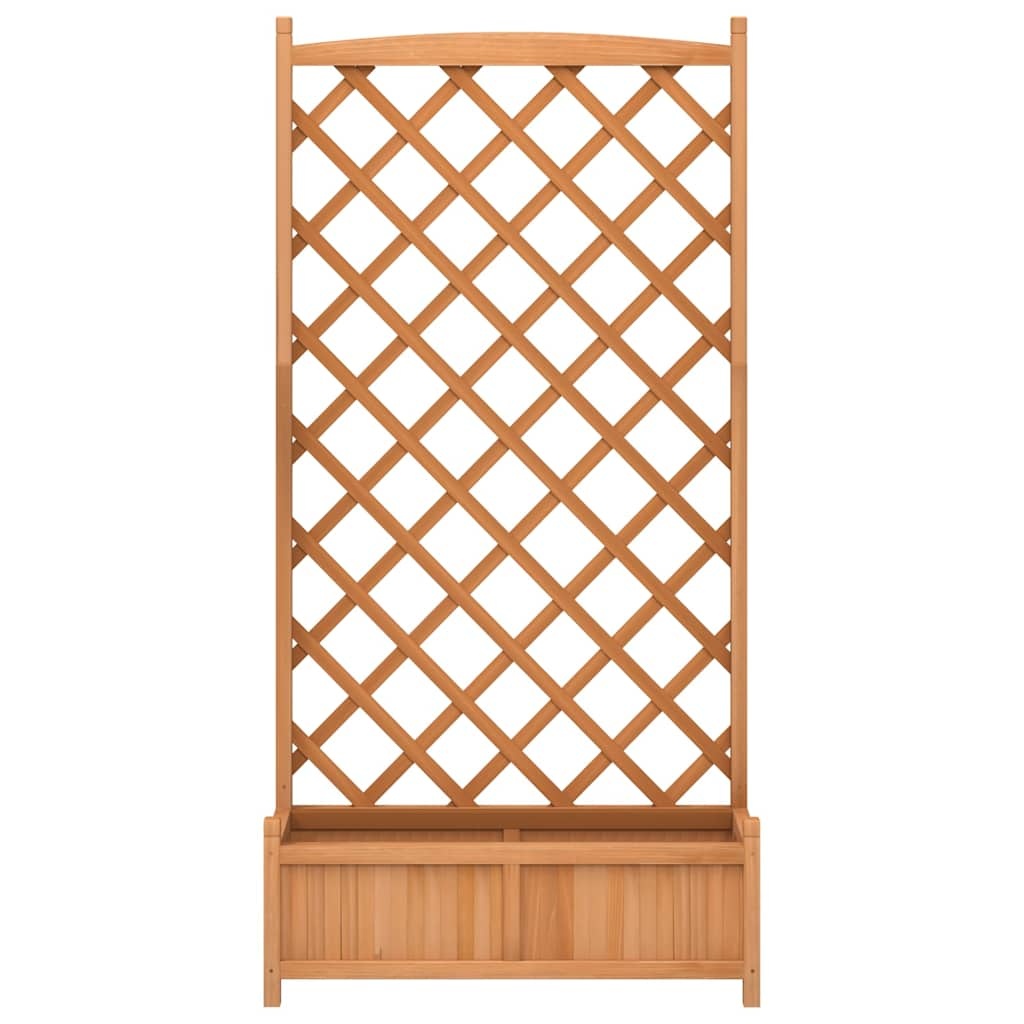 Plantenbak met latwerk - Massief Vurenhout - Bruin - 34% Korting