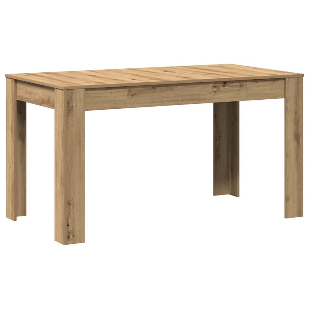 Eettafel 140x76 cm Bewerkt Hout Artisanaal Eikenkleurig - 35% Korting