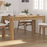 Eettafel 140x76 cm Bewerkt Hout Artisanaal Eikenkleurig - 35% Korting