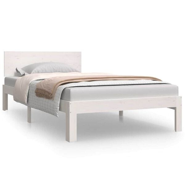 VidaXL Bedframe Grenenhout Wit 100x200 cm - 54% Korting