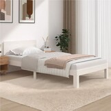 VidaXL Bedframe Grenenhout Wit 100x200 cm - 54% Korting