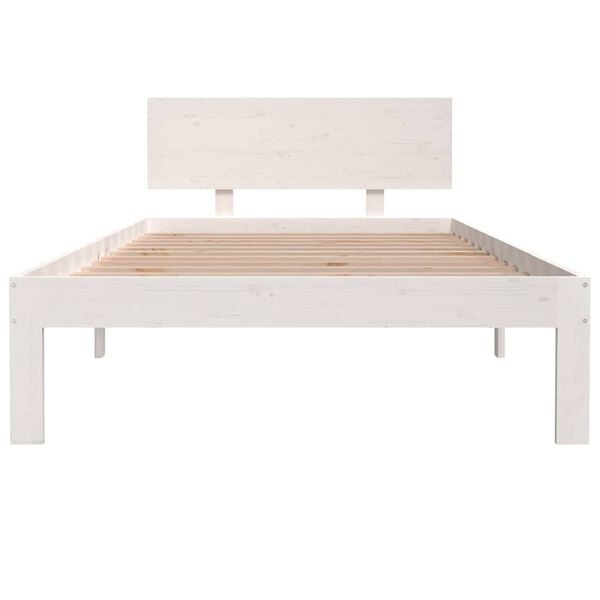 VidaXL Bedframe Grenenhout Wit 100x200 cm - 54% Korting