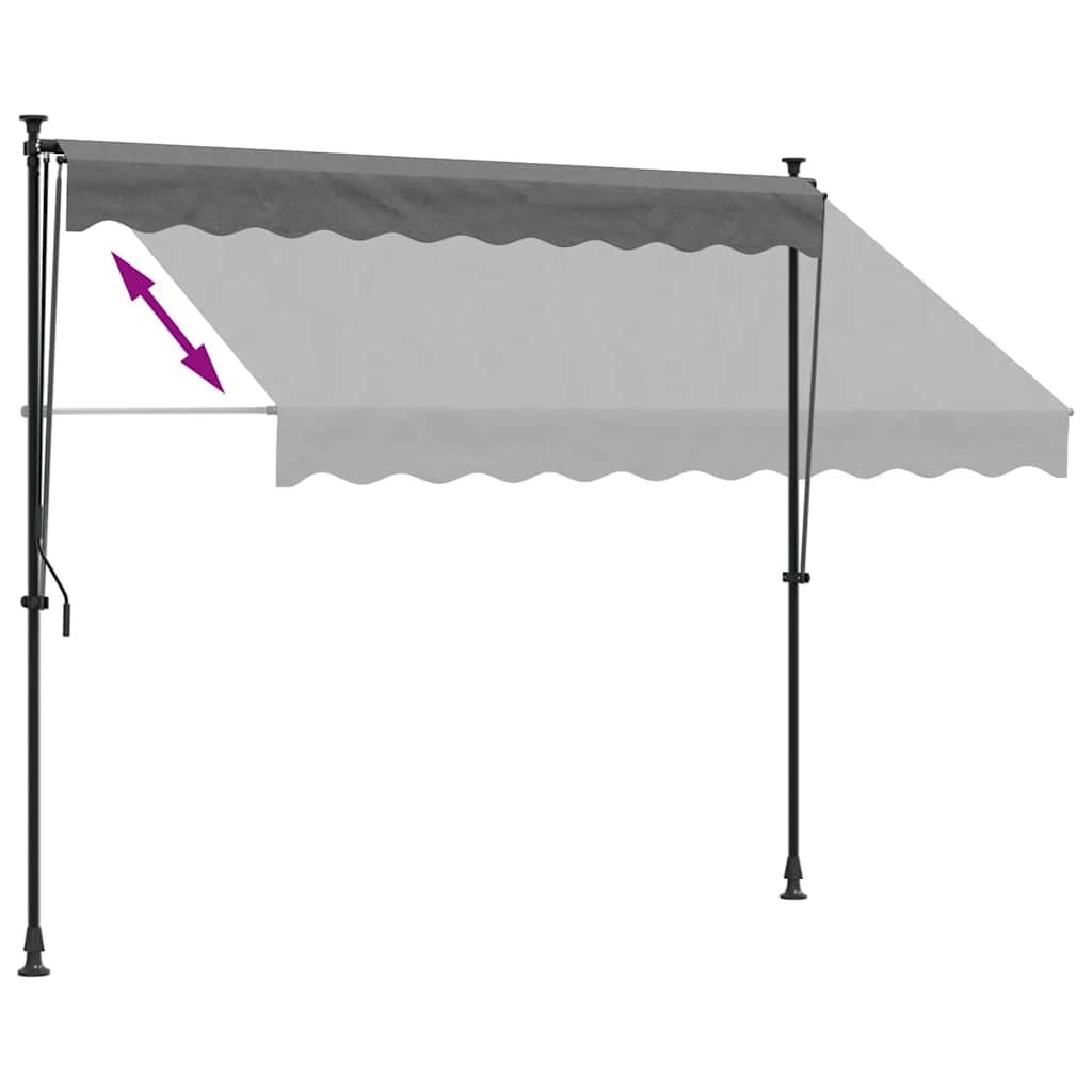 vidaXL Uittrekbare Luifel 250x150 cm Antraciet - 34% Korting