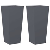 VidaXL Plantenbakken 2 st 35x35x75 cm Antraciet - 34% Korting