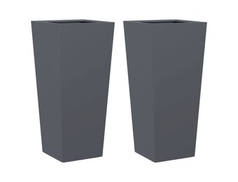 VidaXL Plantenbakken 2 st 35x35x75 cm Antraciet - 34% Korting