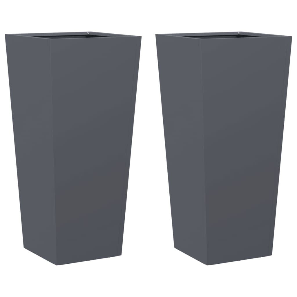 VidaXL Plantenbakken 2 st 35x35x75 cm Antraciet - 34% Korting