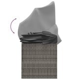 vidaXL Loungebed met luifel en kussens, Poly Rattan, Grijs - 35% Korting
