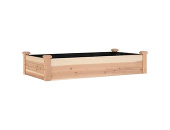 vidaXL Plantenbak verhoogd met voering 120x60x25 cm massief vurenhout