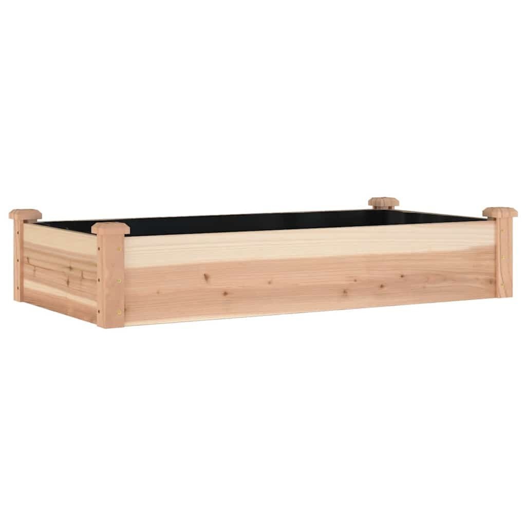vidaXL Plantenbak verhoogd met voering 120x60x25 cm massief vurenhout