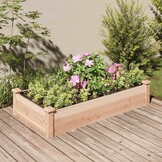 vidaXL Plantenbak verhoogd met voering 120x60x25 cm massief vurenhout