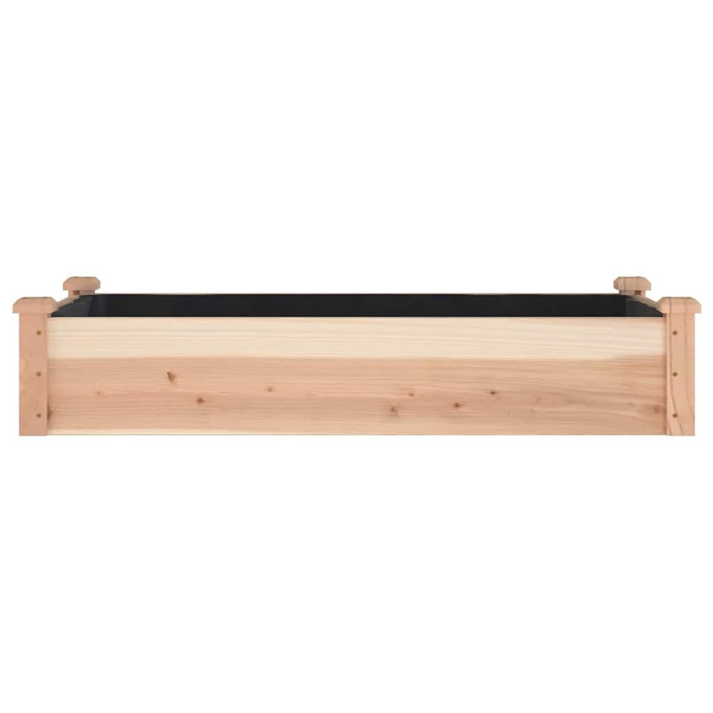 vidaXL Plantenbak verhoogd met voering 120x60x25 cm massief vurenhout