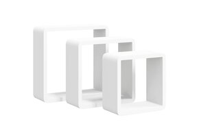 vidaXL Wandschappen Kubus Set MDF Wit - 3 stuks