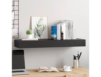 vidaXL Wandschap met lade zwevend 80x25x8 cm zwart