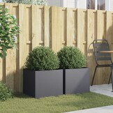 vidaXL Plantenbakken 2 st 42x40x39 cm staal antracietkleurig