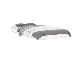 vidaXL Bedframe Grenenhout Wit 90x200 cm - 46% Korting