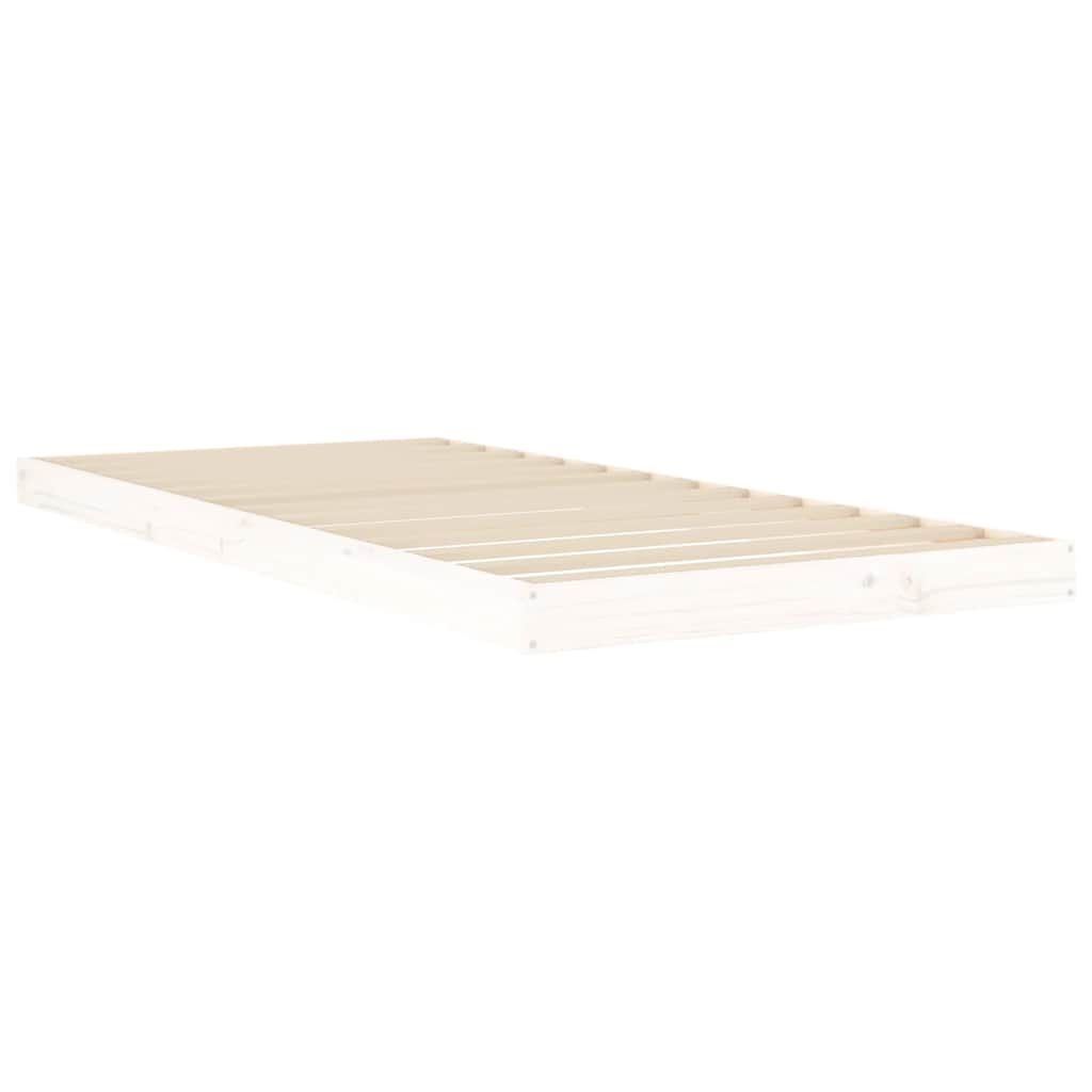 vidaXL Bedframe Grenenhout Wit 90x200 cm - 46% Korting