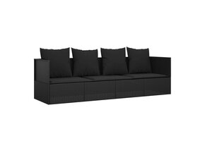 VidaXL Loungebed Poly Rattan Zwart - 35% Korting