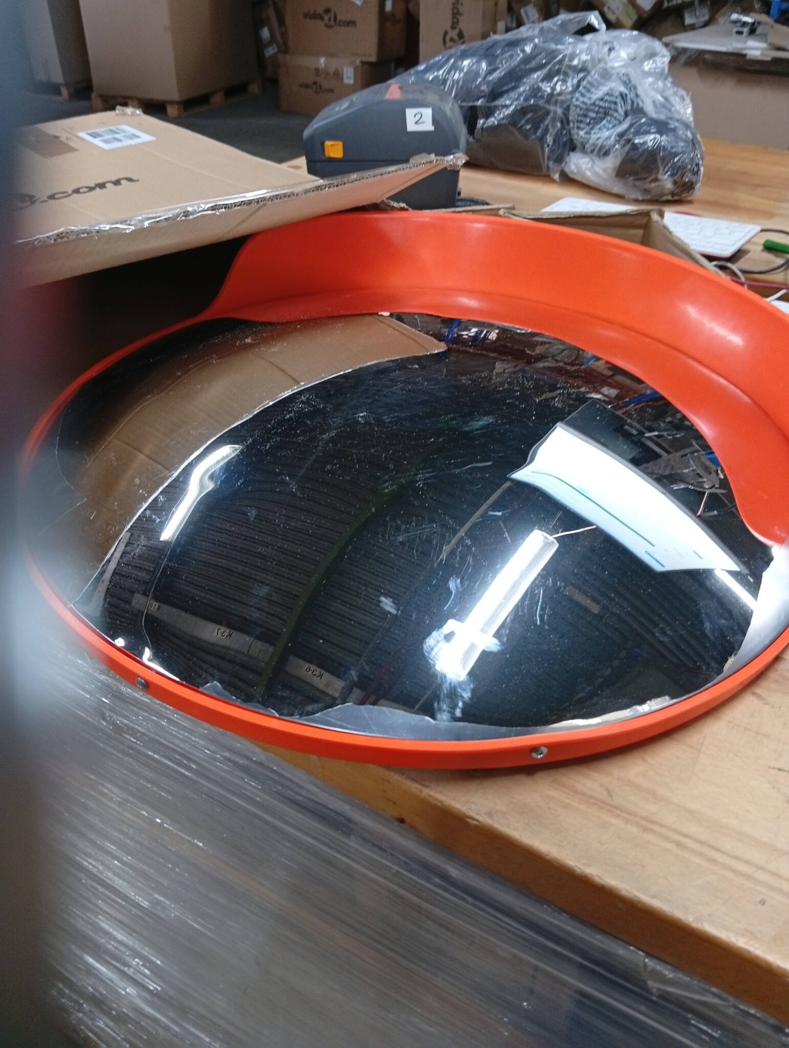 vidaXL Verkeersspiegel voor buiten 60 cm PC-kunststof oranje