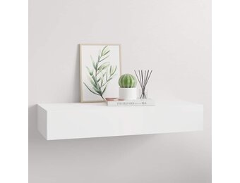 vidaXL Wandschap met lade 60x23,5x10 cm MDF wit
