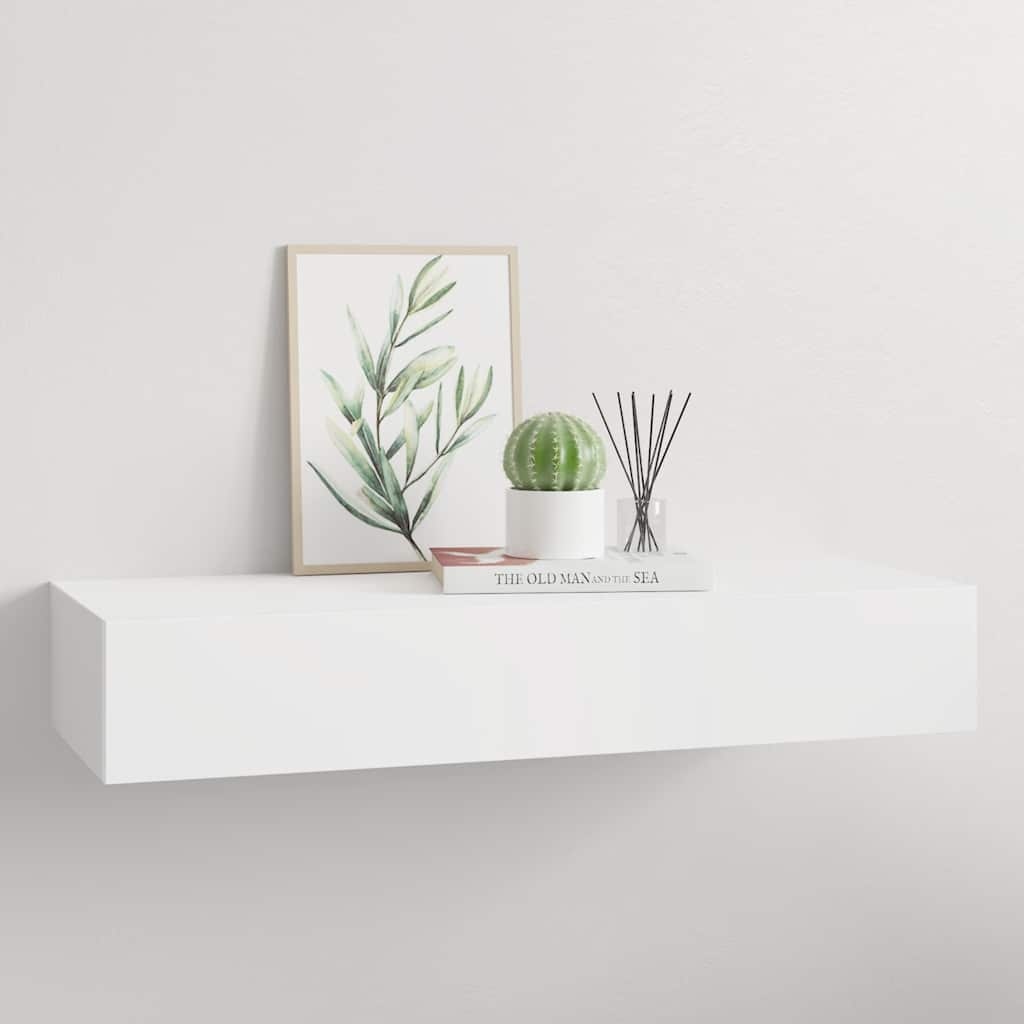 vidaXL Wandschap met lade 60x23,5x10 cm MDF wit
