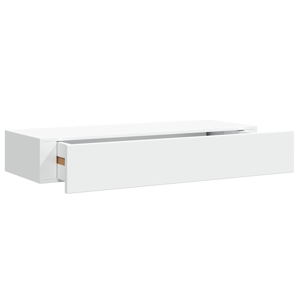 vidaXL Wandschap met lade 60x23,5x10 cm MDF wit