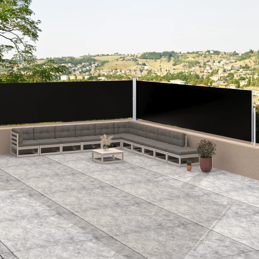 vidaXL Windscherm uittrekbaar 220x1000 cm antracietkleurig