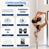 SereneLife Pole Dance Stang Zilver – In hoogte verstelbaar 204-274cm – Statisch & Roterend