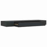 vidaXL Wandschap met lade zwevend 80x25x8 cm zwart