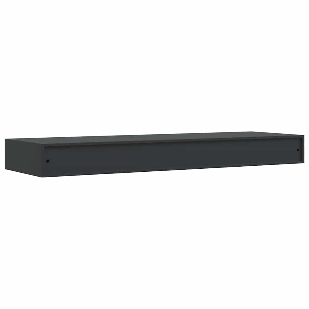vidaXL Wandschap met lade zwevend 80x25x8 cm zwart