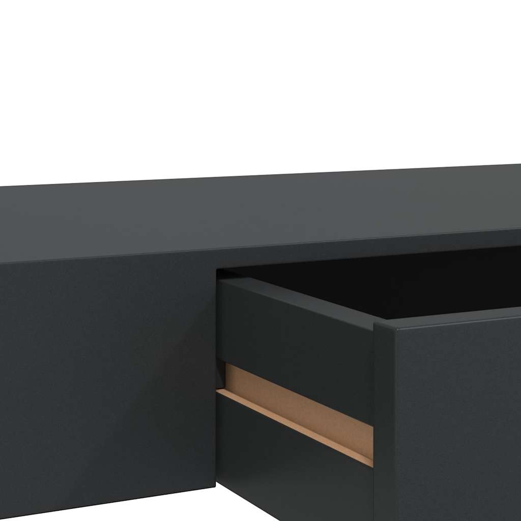 vidaXL Wandschap met lade zwevend 80x25x8 cm zwart