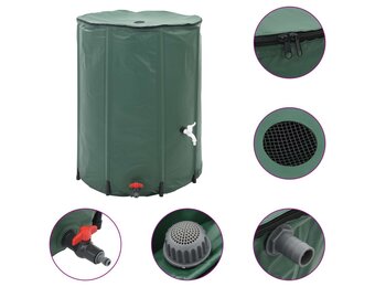 vidaXL Regenton inklapbaar met tap 1350 L